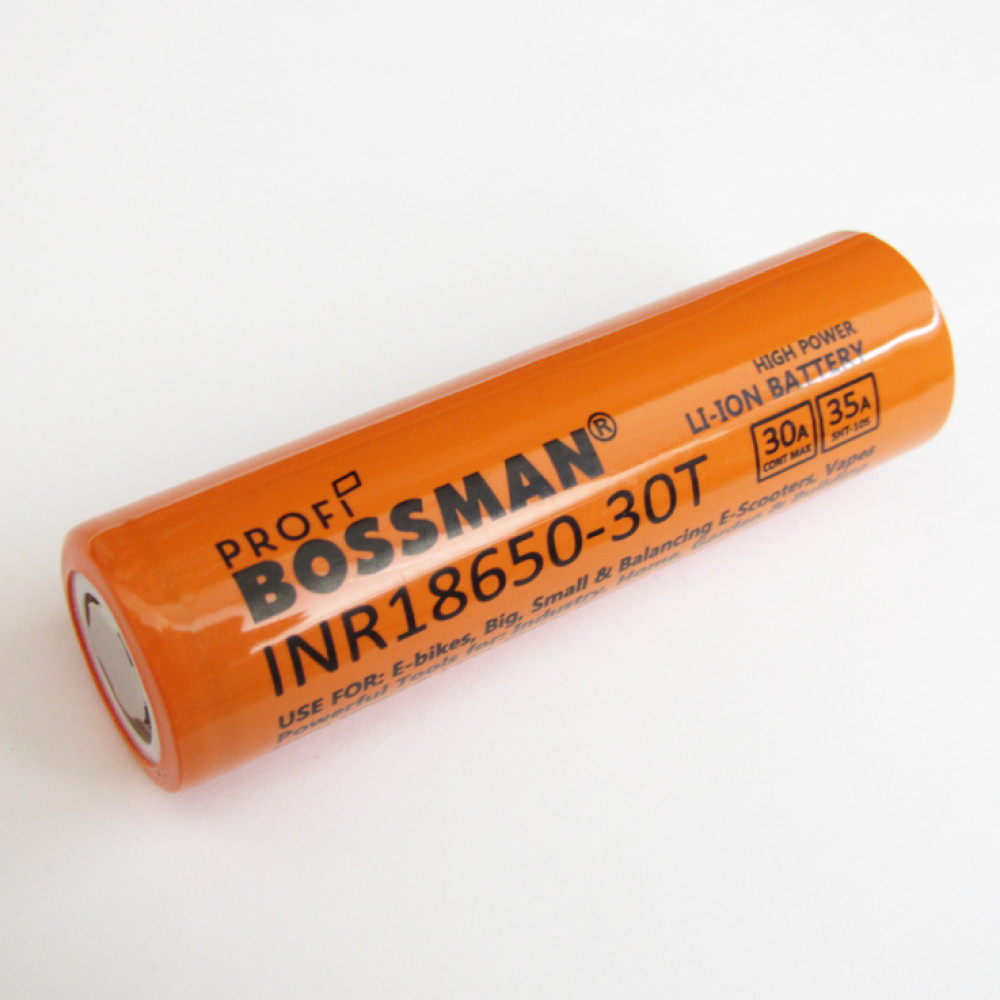 Аккумулятор Li-ion 3.7V 3000mAh Bossman-Profi INR18650-30T