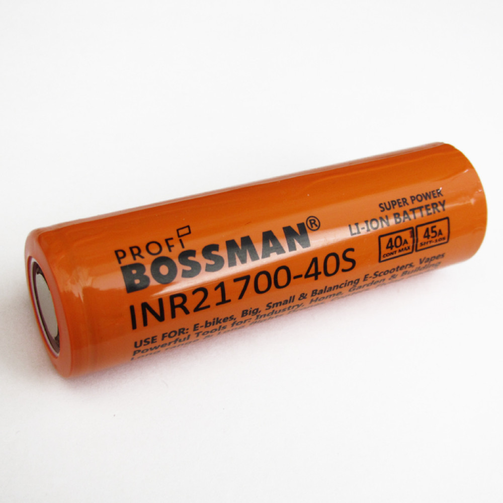Аккумулятор Li-ion 3.7V 4000mAh Bossman-Profi INR21700-40S