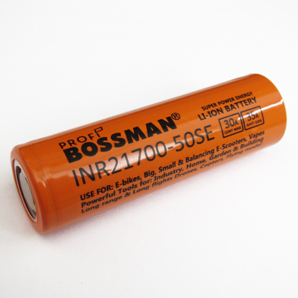 Аккумулятор Li-ion 3.7V 5000mAh Bossman-Profi INR21700-50SE