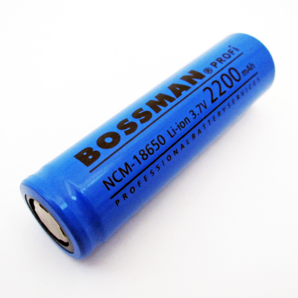 Аккумулятор Li-ion 3.7V 2200mAh NCM-18650 Bossman Profi