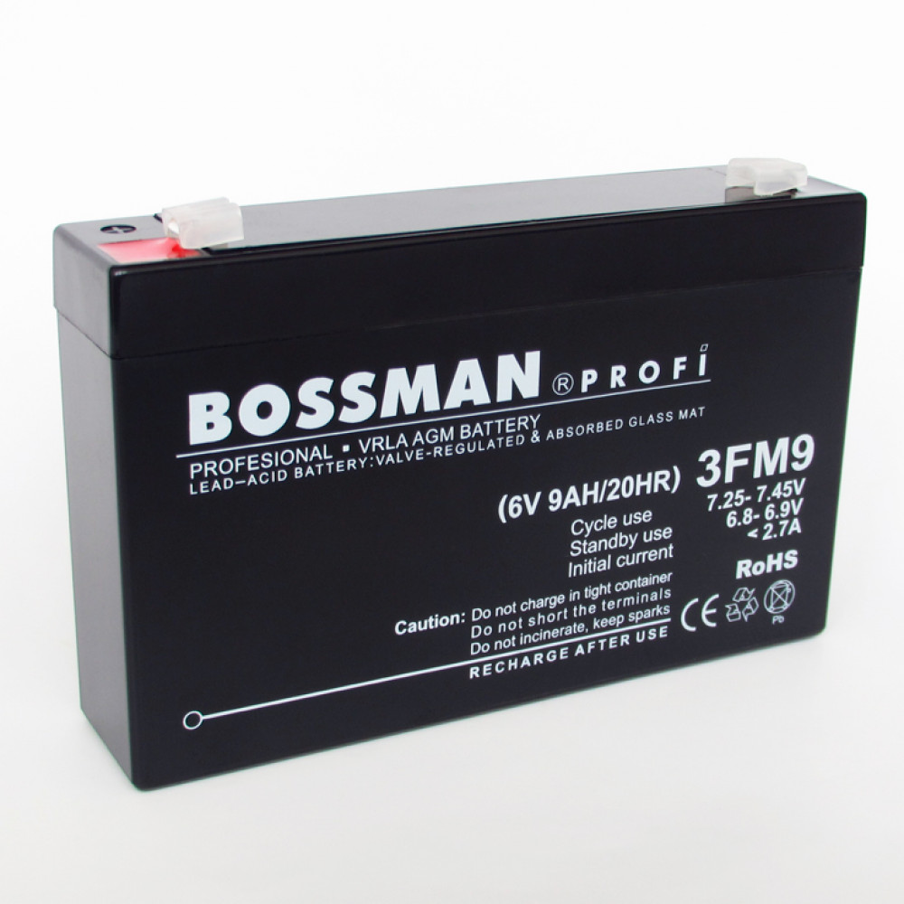 Аккумулятор 6V 9Ah Bossman Profi